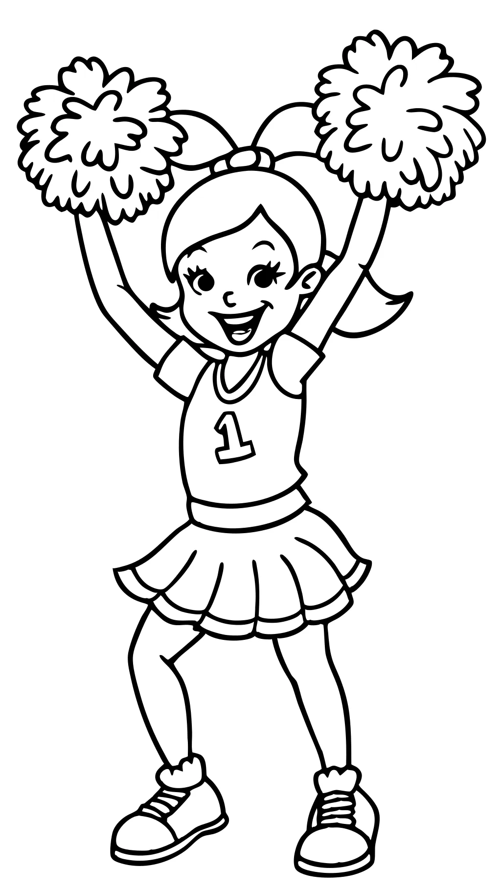 pom pom cheerleader coloring pages cheer people drawings easy cher